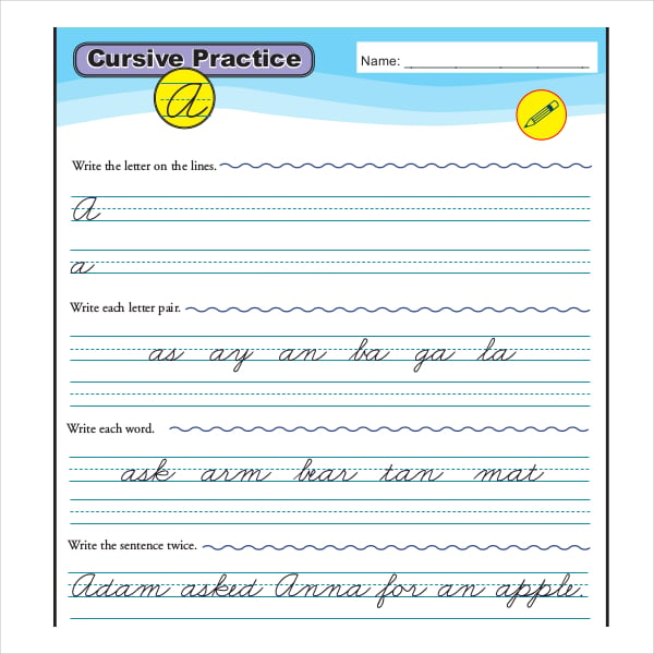 cursive writing practice template in pdf