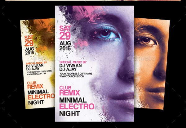 minimal party flyer template