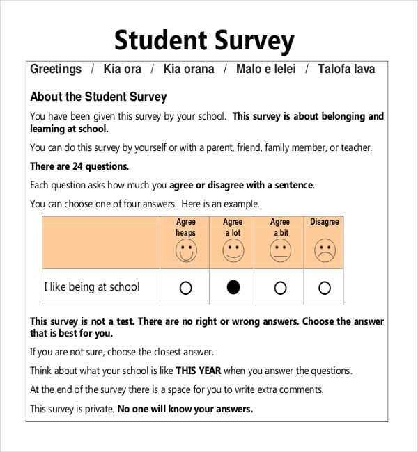 Student Survey Template