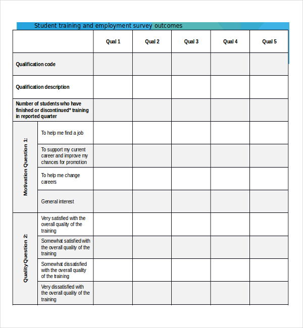 Blank Survey Forms Printable