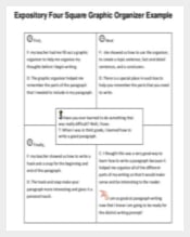 Free Download Expository Four Square Writing Template PDF Format