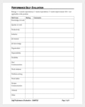Employee Performance Evaluation Write Up Template Sample