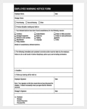 Employee Warning Notice Form Write Up Template PDF Format Download