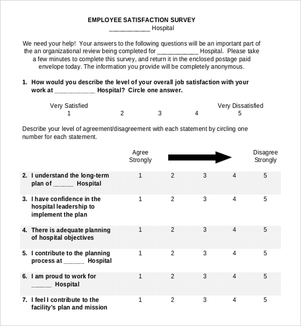 assessing survey of employee satisfaction