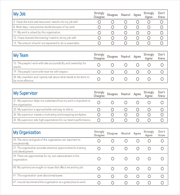 20+ Employee Survey Templates & Samples - DOC, PDF