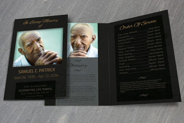 funeral template bifold brochure