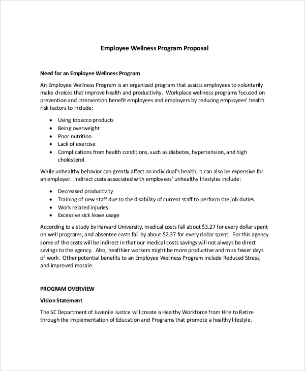 employee wellness program proposal