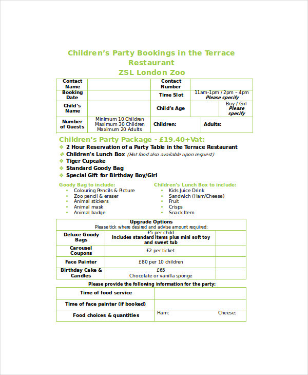 cake booking invoice template