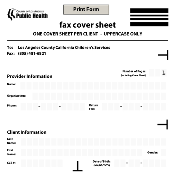 health care fax cover sheet template