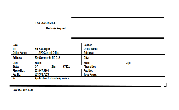 confidential fax template free download