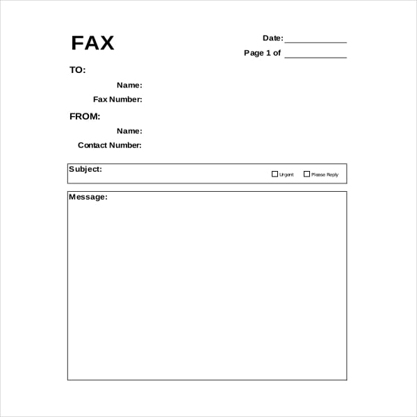 fax cover sheet template1