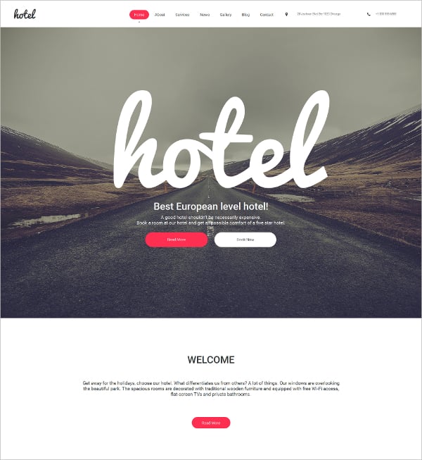 hotels responsive moto cms 3 blog template