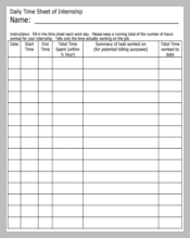 Project Daily Timesheet Template Download in PDF