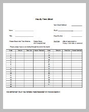 Free PDF Hourly Timesheet Template Download
