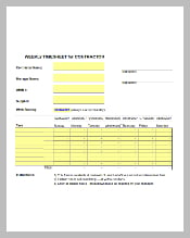 MS Excel Contractor Timesheet Template 