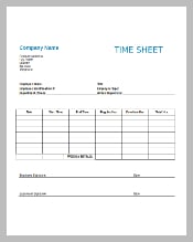 Employee Time Sheet with Breaks