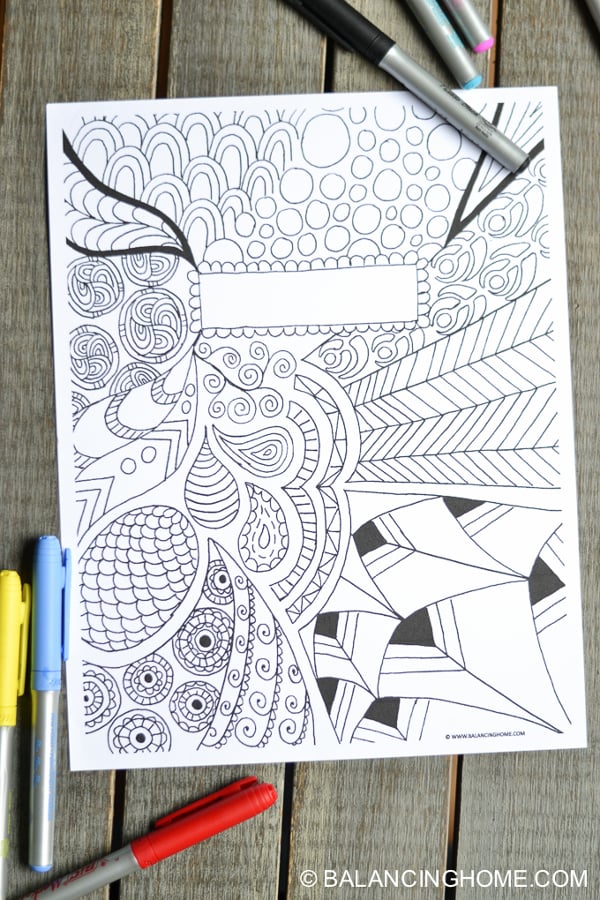 coloring page sample binder cover template