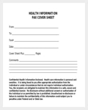 Health Information Fax Cover Sheet Template