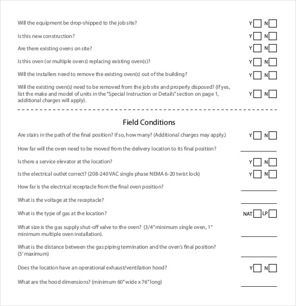 job site survey form download in pdf