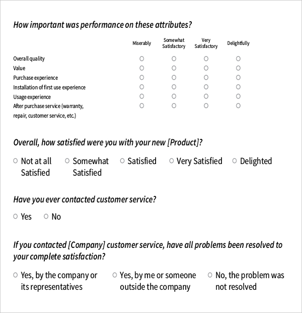 10 Survey Questions Templates Free Sample Example Format Download   Sample Customer Satisfaction Survey Questions 