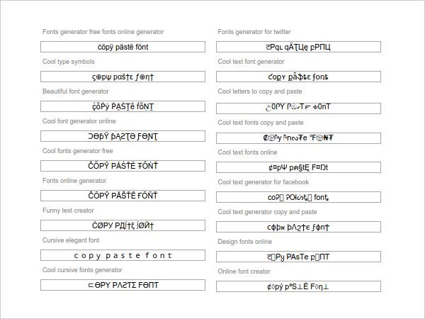 fancy font copy and paste generator