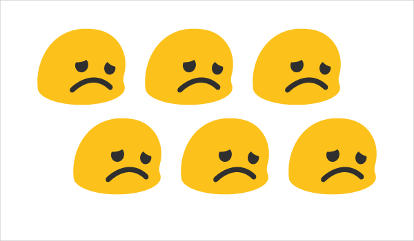 sad emoji face on google android