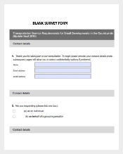 Blank Survey Form Free Example Format Download