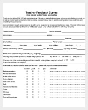 Teacher Feedback Survey Template PDF