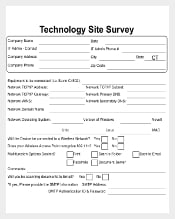 Technology Site Survey Example Template