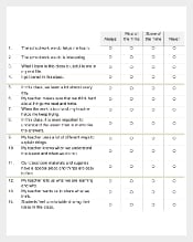 Student Survey Questions Sample Template