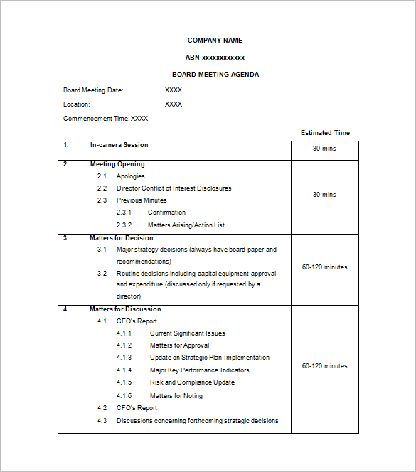 Agenda Template 24  Free Word Excel PDF Documents Download Agenda Template 24  Free Word Excel PDF Documents Download