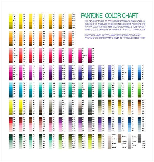 9+ Pantone Color Chart Templates - Free Sample, Example, Format