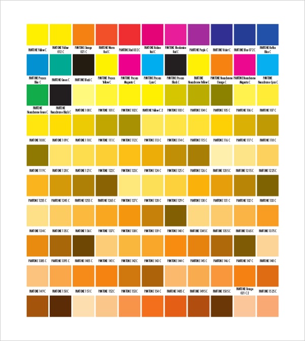 9+ Pantone Color Chart Templates - Free Sample, Example, Format