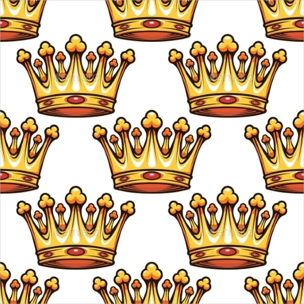 seamless pattern of medieval royal crowns