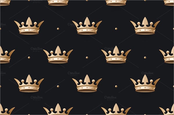 pattern with gold king crown