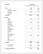 basic Income Statement Template