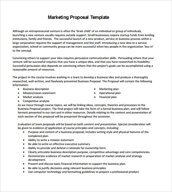 18+ Proposal Templates - Free Sample, Example, Format