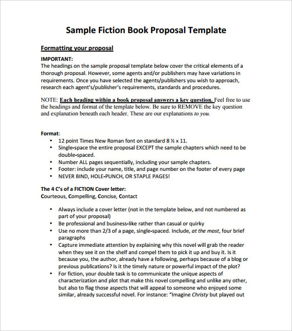 sample fiction book proposal template