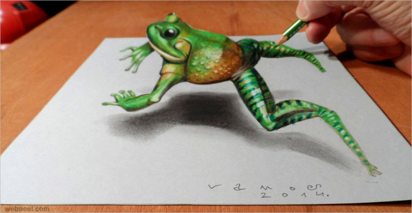 d frog drawing