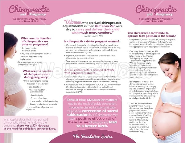 chiropractic and pregnancy brochure