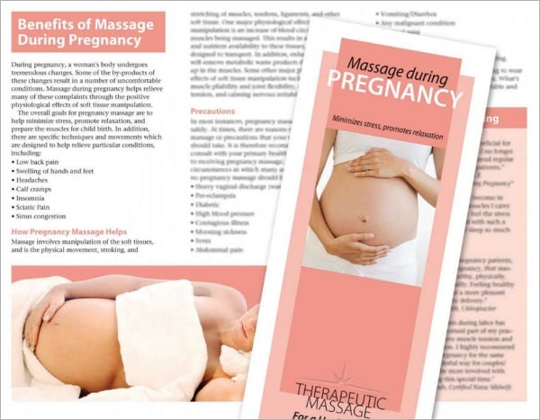 massage during pregnancy brochure
