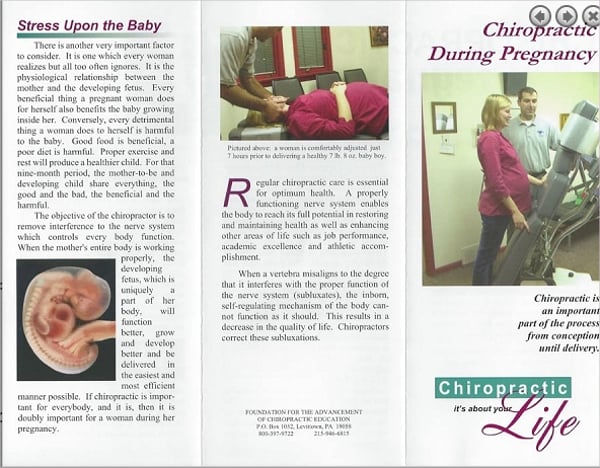 chiropractic during pregnancy brochure