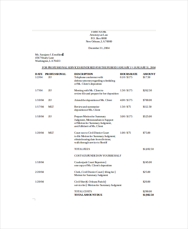 consultant invoice professional services invoice template