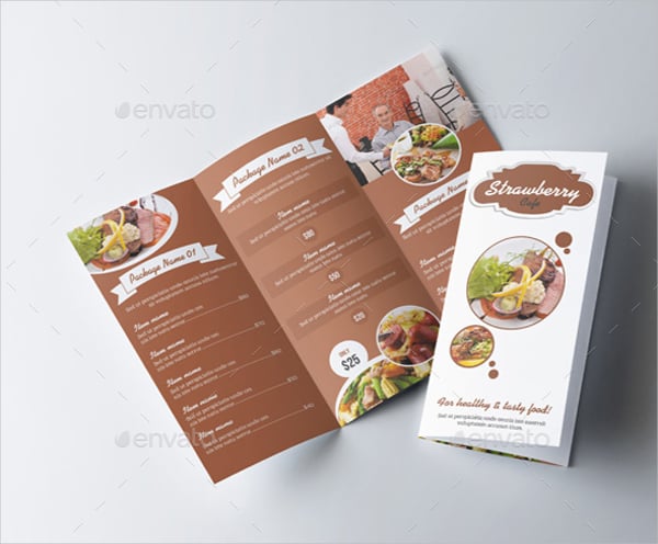 food menu tri fold brochure