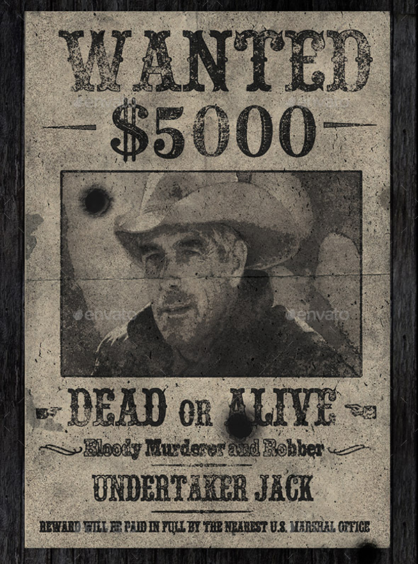 Wanted poster template