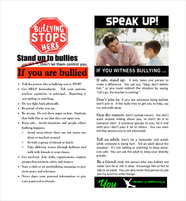 12+ Bullying Brochure Templates AI, PSD, Google Docs, Apple pages