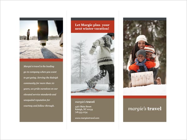 tri fold travel brochure