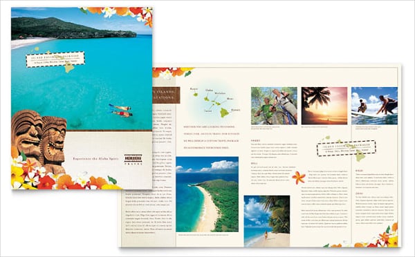 hawaii travel vacation brochure template