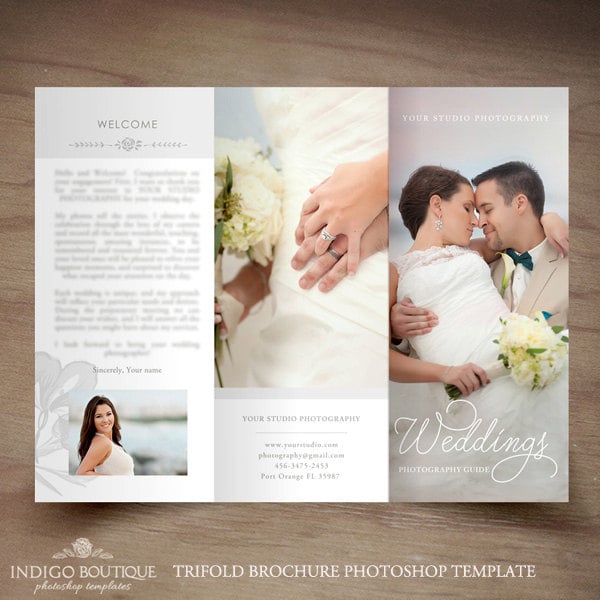 wedding photography trifold brochure template