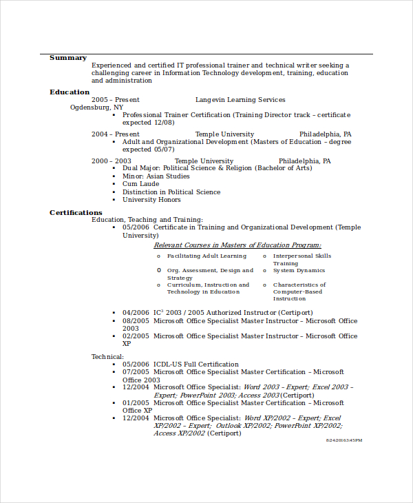 Bank Teller Resume Template - 5+ Free Word, Excel, PDF ...